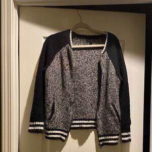 American Eagle Outfitters Black and Gray Knit Cardigan